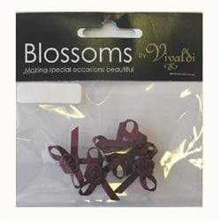 AussieSuperStore Art & Craft Essentials Burgundy Satin Grub Rose with Bow (in 9 colours) Satin Grub Rose with Bow | Artificial Flower Party Decoration 9323823116668 GRBBU